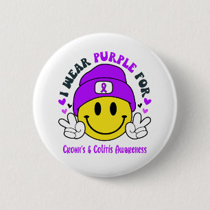 Crohn's & Colitis Awareness Ribbon Support Gifts 6 Cm Round Badge