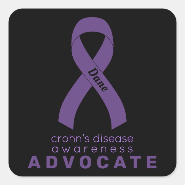 Crohn's Disease Advocate Black Square Sticker (Front)
