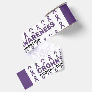 Crohn's Disease Awareness Pattern Ribbon Grosgrain Ribbon