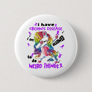 Crohn's Disease Awareness Ribbon Support Gifts 6 Cm Round Badge