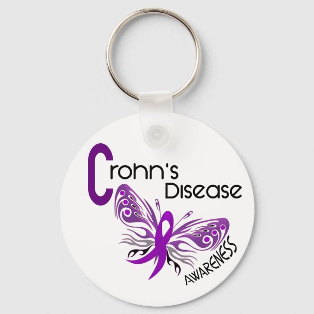 Crohn's Disease BUTTERFLY 3 Key Ring (Front)