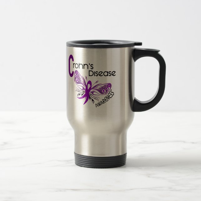 Crohn's Disease BUTTERFLY 3 Travel Mug (Right)