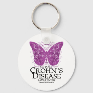 Crohn's Disease Butterfly Key Ring