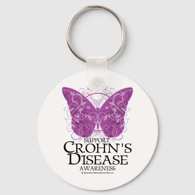 Crohn's Disease Butterfly Key Ring (Front)