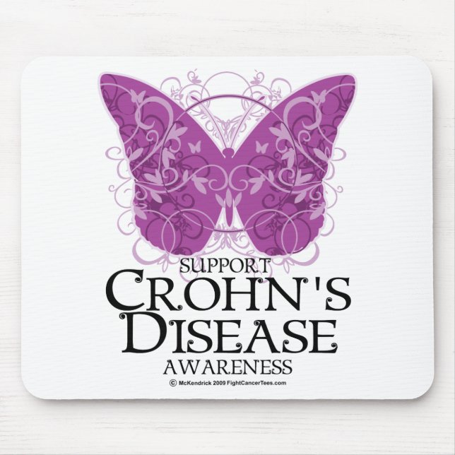 Crohn's Disease Butterfly Mouse Mat (Front)