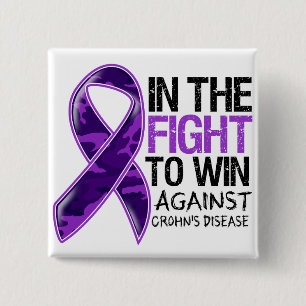 Crohn's Disease - Fight To Win 15 Cm Square Badge