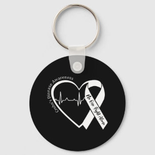 Crohns Disease Heart Support Purple Ribbon Crohn's Key Ring