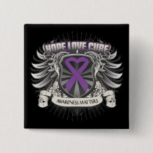 Crohn's Disease Hope Love Cure 15 Cm Square Badge