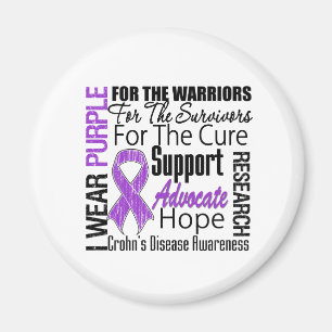 Crohn's Disease I Wear Purple Ribbon Magnet