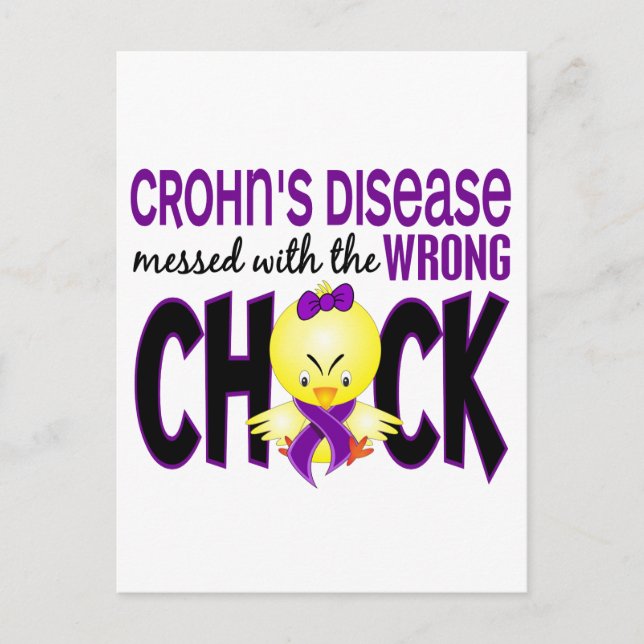 Crohn's Disease Messed With The Wrong Chick Postcard (Front)