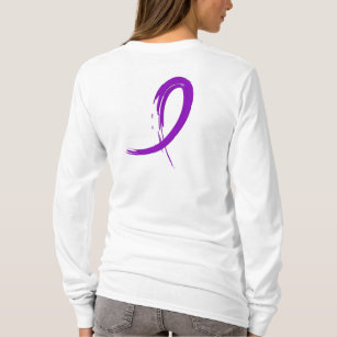Crohn's Disease Purple Ribbon A4 T-Shirt