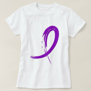 Crohn's Disease Purple Ribbon A4 T-Shirt
