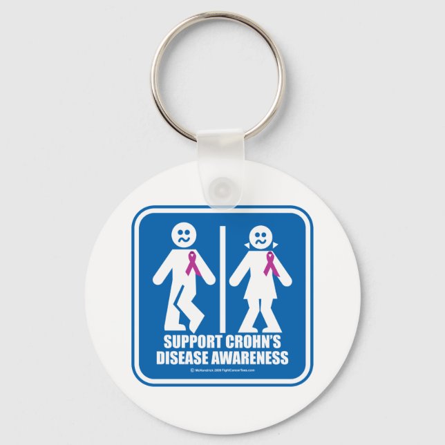 Crohn's Disease Restroom Sign Key Ring (Front)