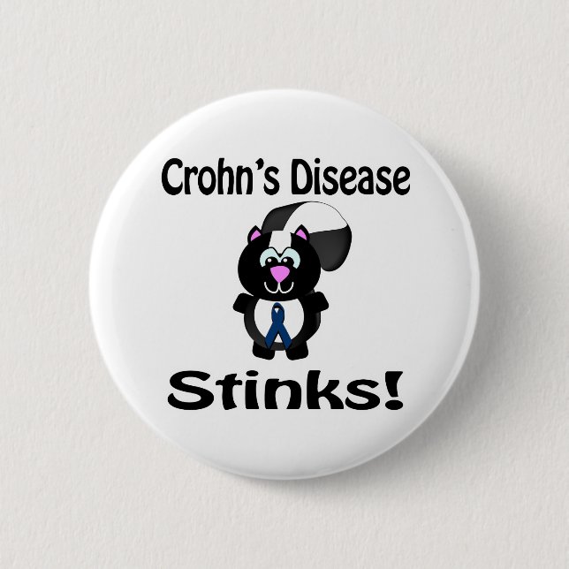 Crohns Disease Stinks Skunk Awareness Design 6 Cm Round Badge (Front)