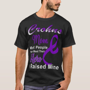 Crohn's Disease Support For Mum Purple Ribbon Moth T-Shirt