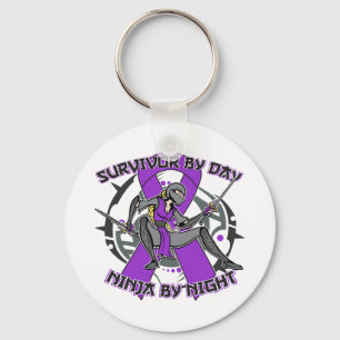 Crohns Disease Survivor By Day Ninja By Night Key Ring