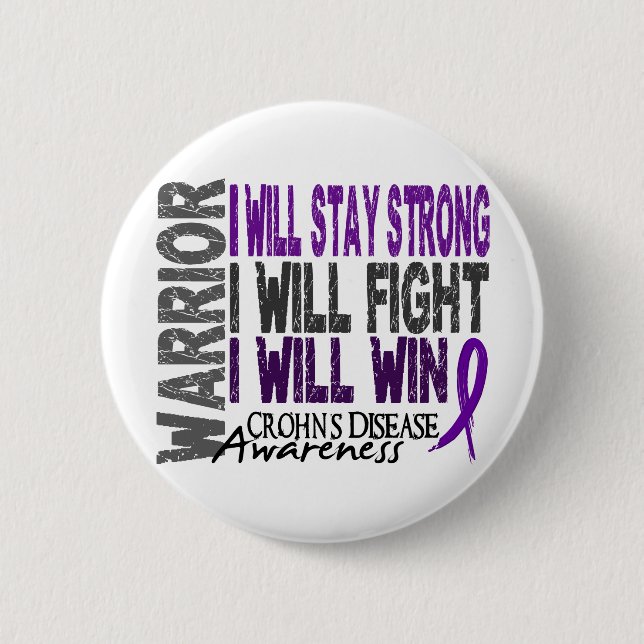 Crohn's Disease Warrior 6 Cm Round Badge (Front)