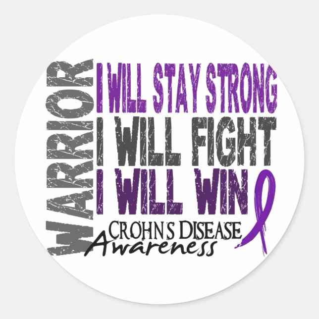 Crohn's Disease Warrior Classic Round Sticker (Front)