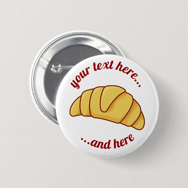 Croissant 6 Cm Round Badge (Front & Back)