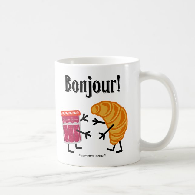 Croissant and Jam - Bonjour! Coffee Mug (Right)