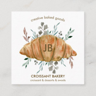Croissant Baked Goods boulangerie Square Business Card