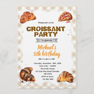 Croissant Birthday Invitation