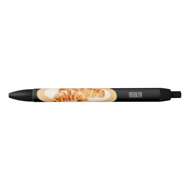 Croissant cartoon illustration   black ink pen (Front)