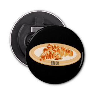 Croissant cartoon illustration  bottle opener