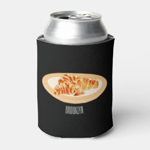 Croissant cartoon illustration  can cooler