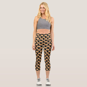 Croissant cartoon illustration  capri leggings