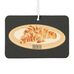 Croissant cartoon illustration car air freshener
