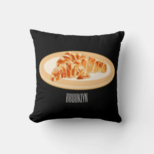 Croissant cartoon illustration cushion