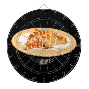 Croissant cartoon illustration dartboard