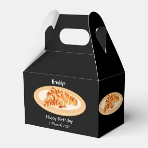 Croissant cartoon illustration favour box