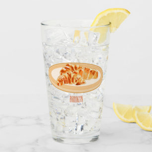 Croissant cartoon illustration  glass