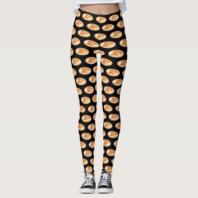 Croissant cartoon illustration  leggings (Front)