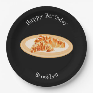 Croissant cartoon illustration paper plate