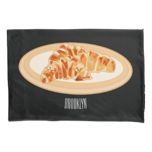Croissant cartoon illustration pillowcase