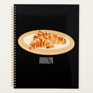 Croissant cartoon illustration  planner