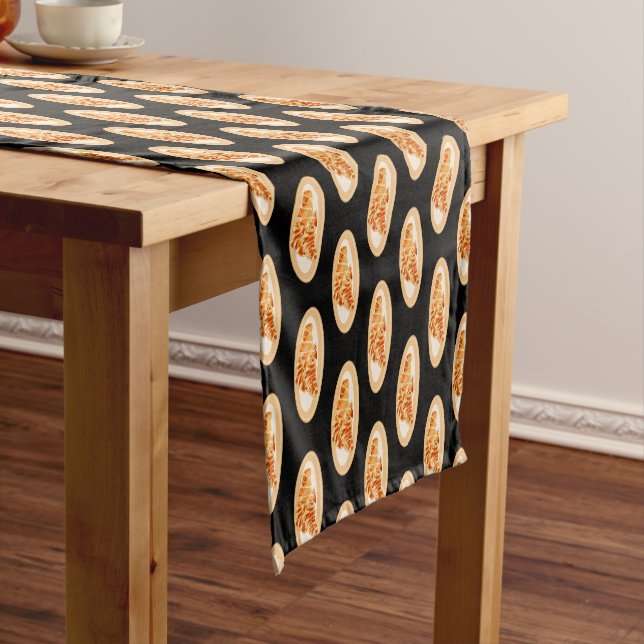 Croissant cartoon illustration  short table runner (In Situ)
