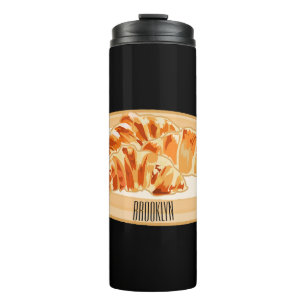 Croissant cartoon illustration  thermal tumbler