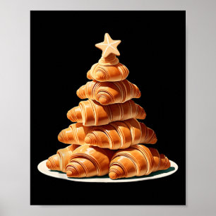 Croissant Christmas Tree  Poster