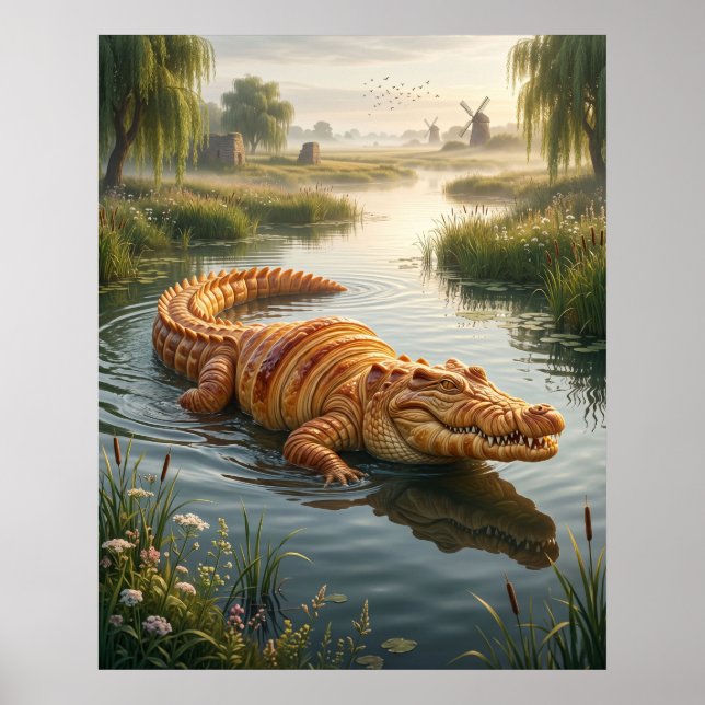 Croissant Crocodile Poster (Front)