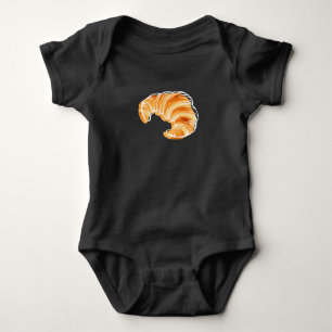 Croissant France Travel Eiffel Tower Baby Bodysuit