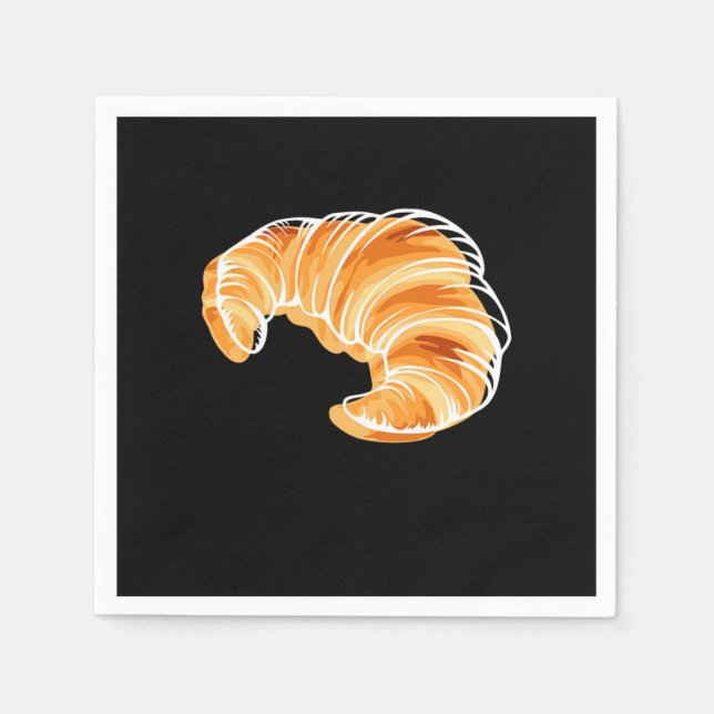 Croissant France Travel Eiffel Tower Napkin (Front)