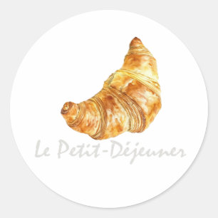 Croissant French Design Classic Round Sticker