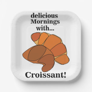 Croissant Pastry Breakfast Brunch Party Paper Plate