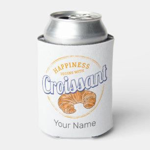 Croissant Snack Vintage France Retro Breakfast Can Cooler