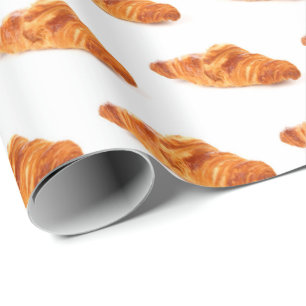 Croissant Wrapping Paper, French Food gift roll Wrapping Paper
