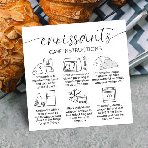 Croissants Care Instructions Minimal Pastry Bakery Square Business Card